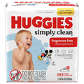 Huggies Simply Clean Fragrance Free Baby Wipes Pop-Top 64 ct ea - 3 pk