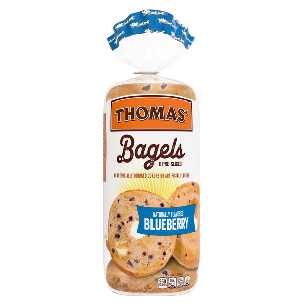 Thomas' Blueberry Pre-Sliced Bagels - 6 ct