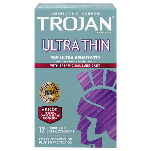 Trojan Ultra Thin Latex Condoms with Spermicidal Lubricant