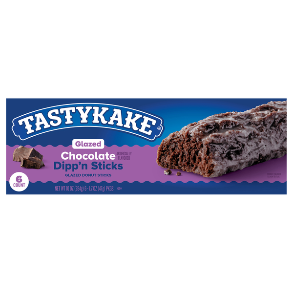 Tastykake Glazed Chocolate Dipp'n Donut Sticks - 6 ct