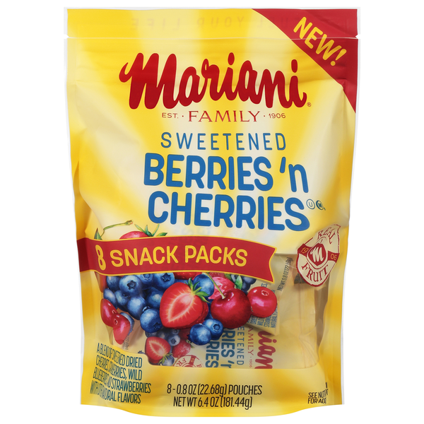 Mariani Sweetened Berries 'N Cherries Snack Packs - 8 ct