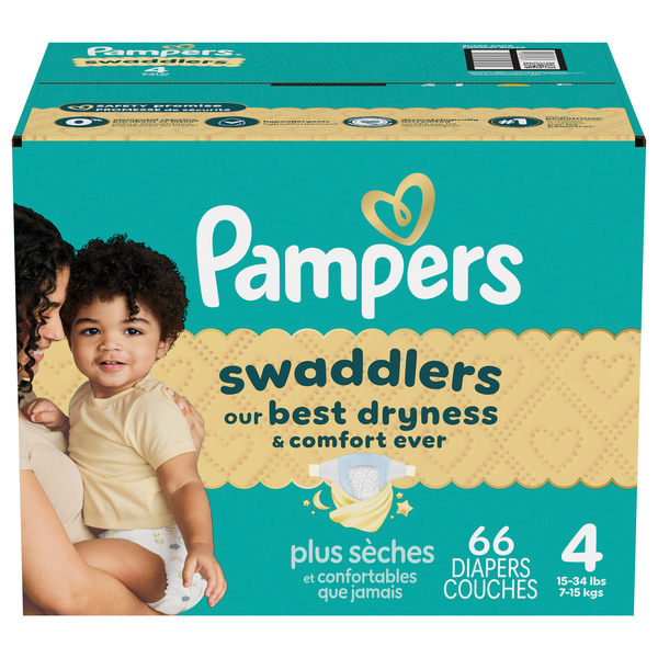 Pampers Swaddlers Size 4 Baby Diapers 22-37 lb