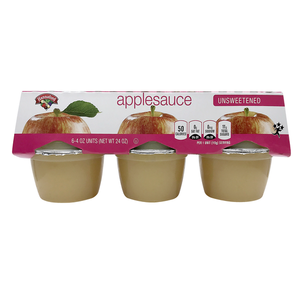 Hannaford Unsweetened Applesauce Cups - 6 ct