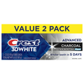 Crest 3D White Enamel Safe Advanced Charcoal Toothpaste - 2 ct