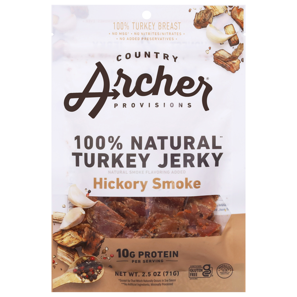 Country Archer 100% Natural Hickory Smoke 10g Protein Turkey Jerky