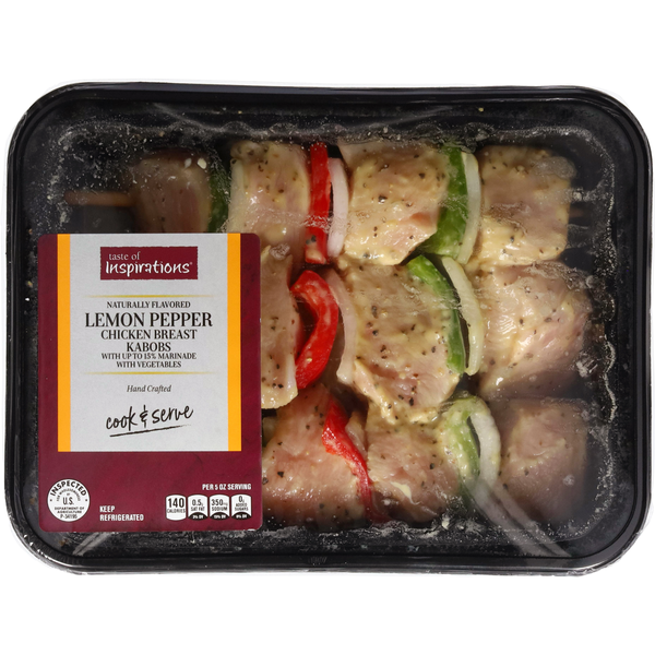 Taste of Inspirations Lemon Pepper Chicken Breast Kabobs with Vegetables