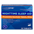 CareOne Nighttime Sleep Aid 25mg Doxylamine Succinate Tablets