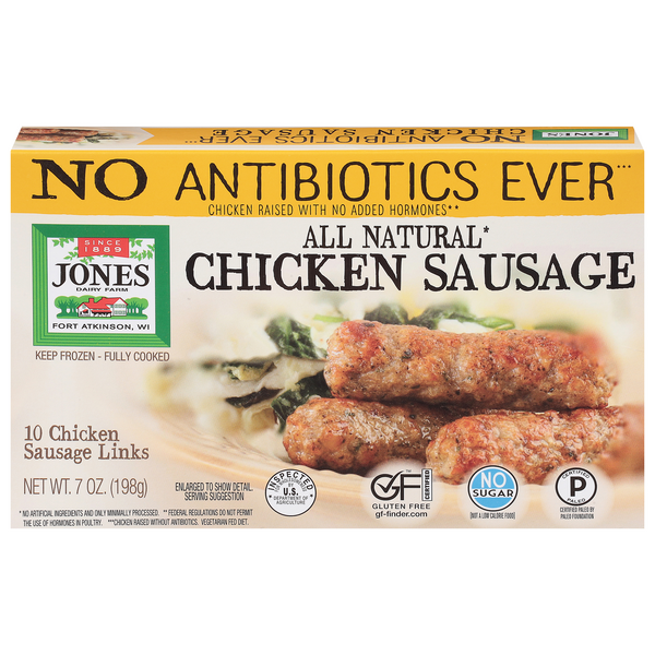 Save on Jones Dairy Farm Chicken Sausage Links Fully Cooked Gluten Free