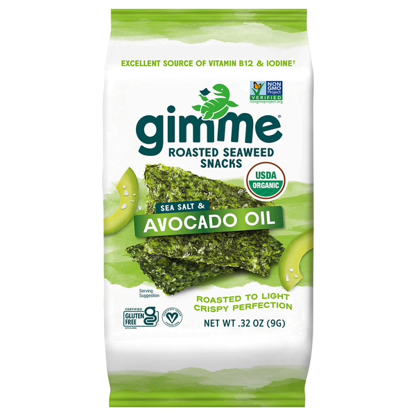 gimMe Roasted Seaweed Snacks Roasted Sea Salt & Avocado Oil
