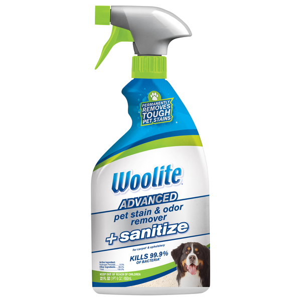 Save on Woolite Advanced Pet Stain & Odor Remover + Sanitize Trigger