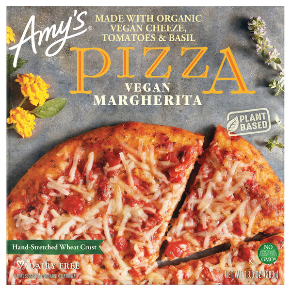 Amy's Organic Plant-Based Wheat Crust Vegan Margherita Pizza Frozen