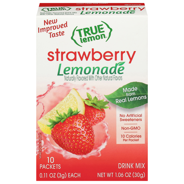 True Lemon Strawberry Lemonade Drink Mix - 10 ct