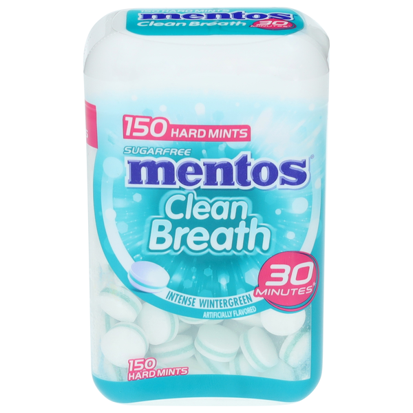 Mentos Clean Breath Sugar Free Intense Wintergreen Hard Mints