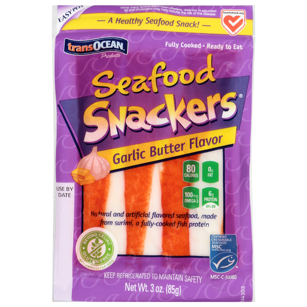 transOcean Garlic Butter Flavor Seafood Snackers Refrigerated