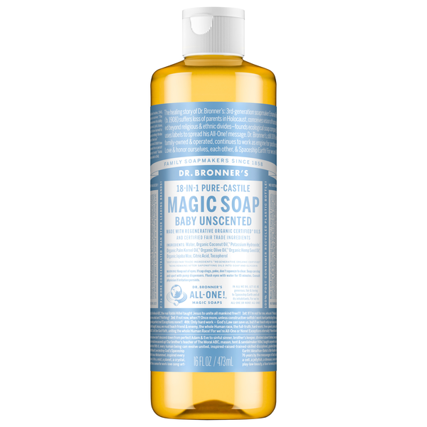 Dr. Bronner's Baby Hemp Unscented 18-in-1 Pure-Castile Soap