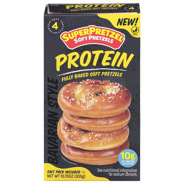 SuperPretzel Protein Fully Baked Soft Pretzels Frozen