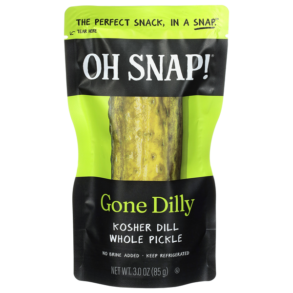 OH SNAP! Gone Dilly Whole Kosher Dill Pickle Snack Pouch Refrigerated