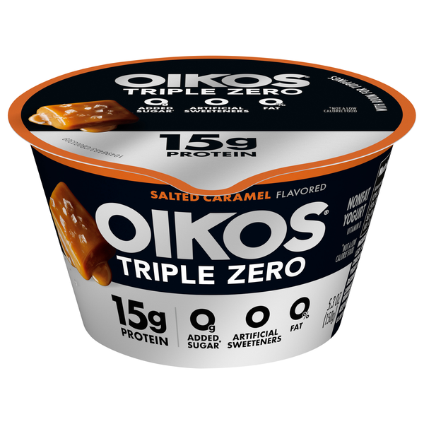 Save on Oikos Triple Zero 15g Protein Non Fat Salted Caramel Greek