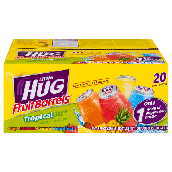 Little Hug Fruit Barrels Tropical Variety Pack - 20 ct