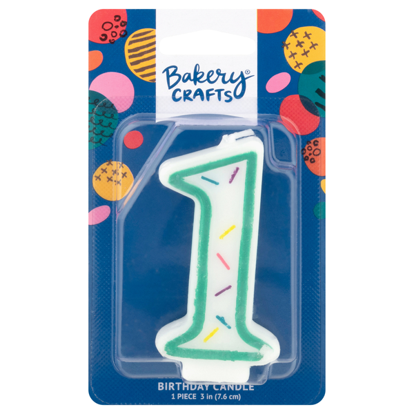 Bakery Crafts Green Birthday Candle #1