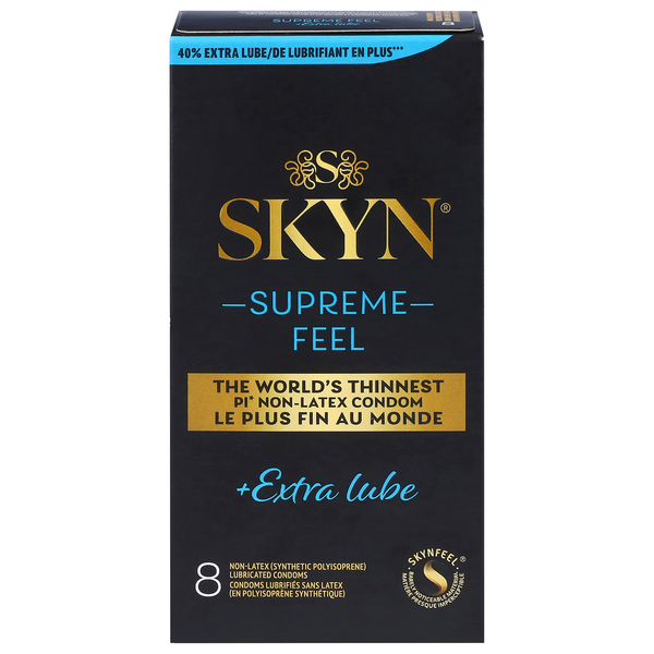 Skyn Supreme Feel + Extra Lube Non-Latex Lubricated Condoms