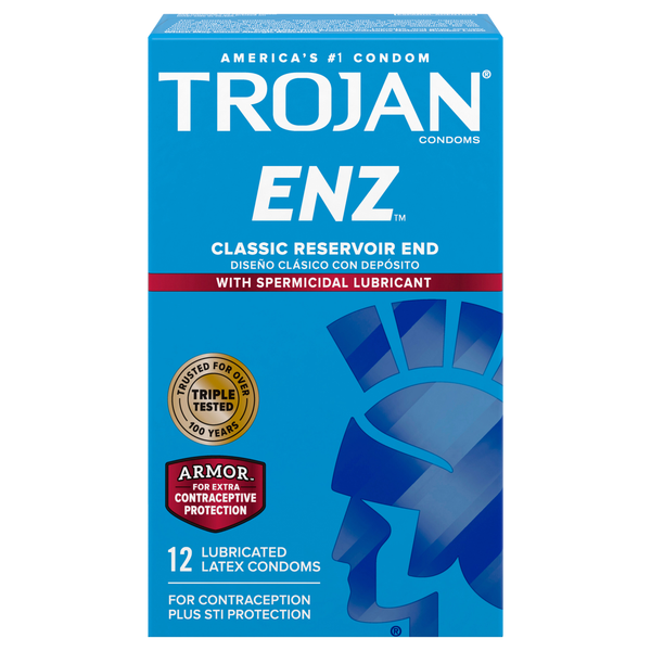 Trojan ENZ Spermicidal Lubricated Latex Condoms