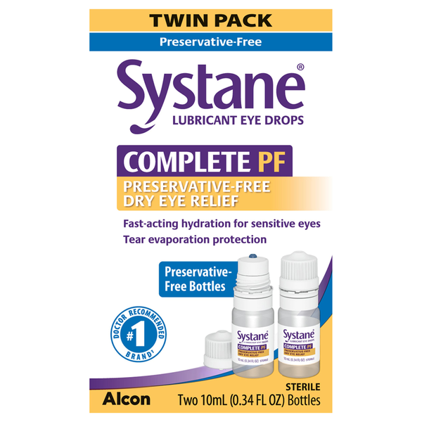 Systane Complete PF Preservative Free Lubricant Eye Drops - 2 ct