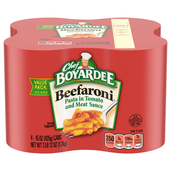 Chef Boyardee Beefaroni Value Pack - 4 ct