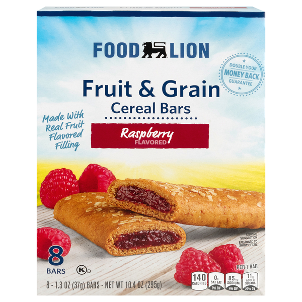 Food Lion Raspberry Fruit & Grain Cereal Bars - 8 ct