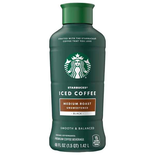 Starbucks Unsweetened Black Medium Roast Iced Coffee Beverage