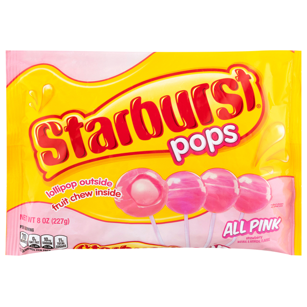 Starburst All Pink Strawberry Lollipop Candy