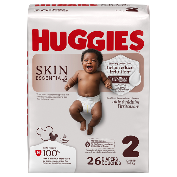 Huggies Skin Essentials Size 2 Baby Diapers 12-18 lb