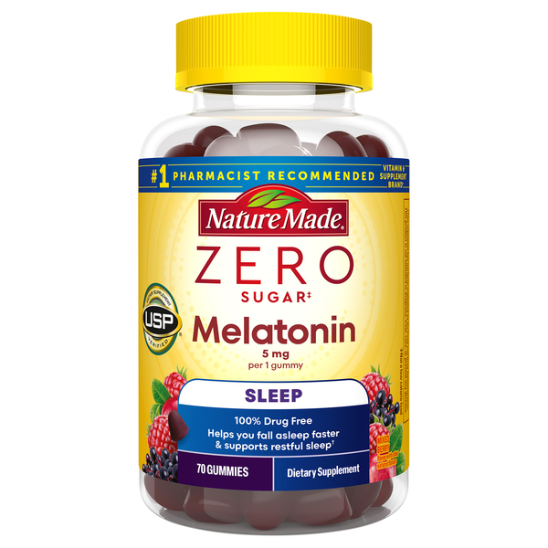 Nature Made Zero Sugar Melatonin Mixed Berry Gummies