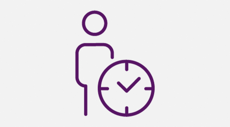 icon of a person and a clock