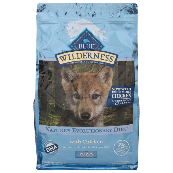 Save on BLUE Wilderness High Protein Dry Puppy Dog Food Chicken Natural