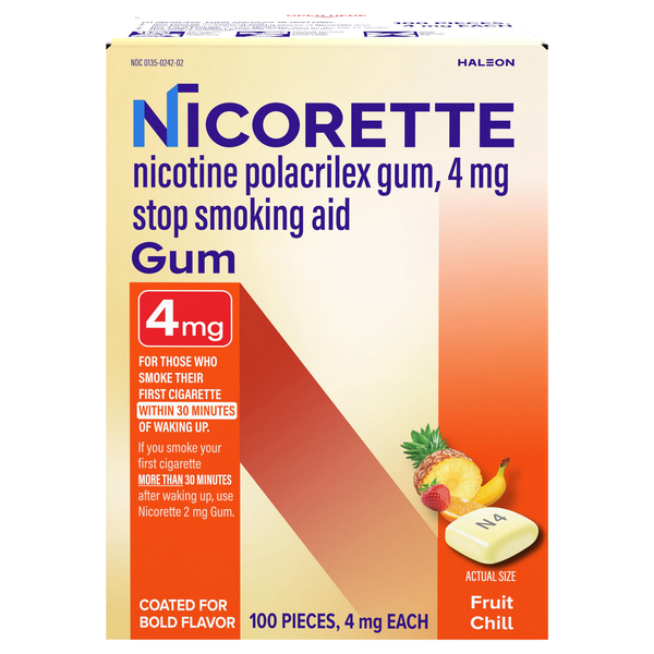 Nicorette 4 mg Fruit Chill Nicotine Gum