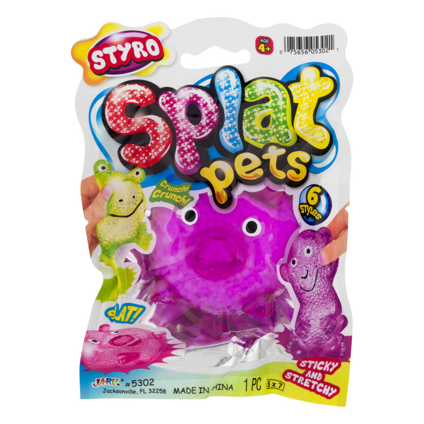 Splat Pets Styro Sticky & Stretchy Toy Mauve