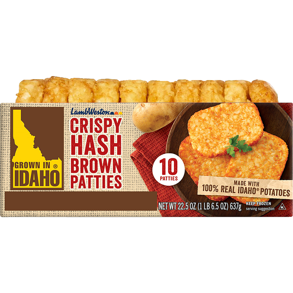 Lamb Weston Grown in Idaho Crispy Hash Brown Patties - 10 ct Frozen