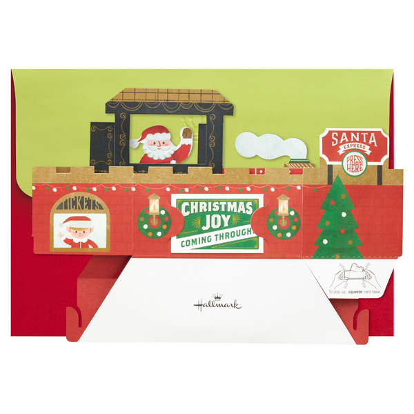 Hallmark Paper Pop-Up Christmas Card (Train)