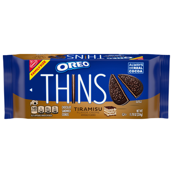 Save on OREO Thins Tiramisu Creme Chocolate Sandwich Cookies Family ...