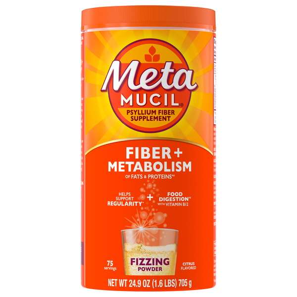 MetaMucil Fiber + Vitamins Citrus Flavored Fizzy Fiber Supplement