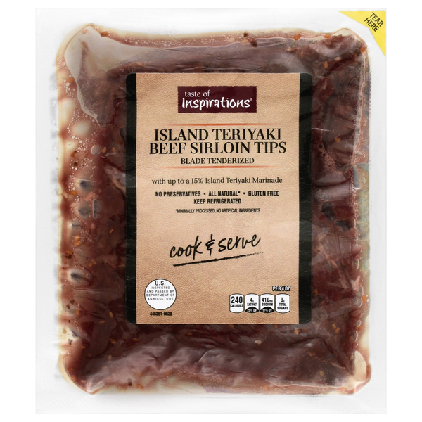 Taste of Inspirations Island Teriyaki Beef Sirloin Tips Fresh