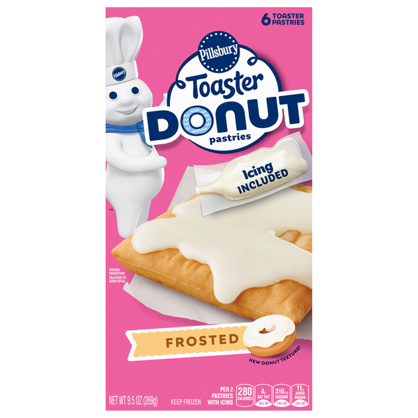 Pillsbury Frosted Toaster Donut Pastries - 6 ct Frozen