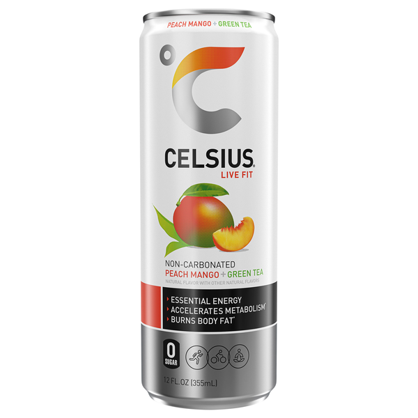 Celsius Live Fit Peach Mango + Green Tea Energy Drink