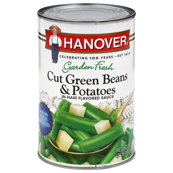 Hanover Cut Green Beans & Whole Potatoes in Ham Flavored Sauce