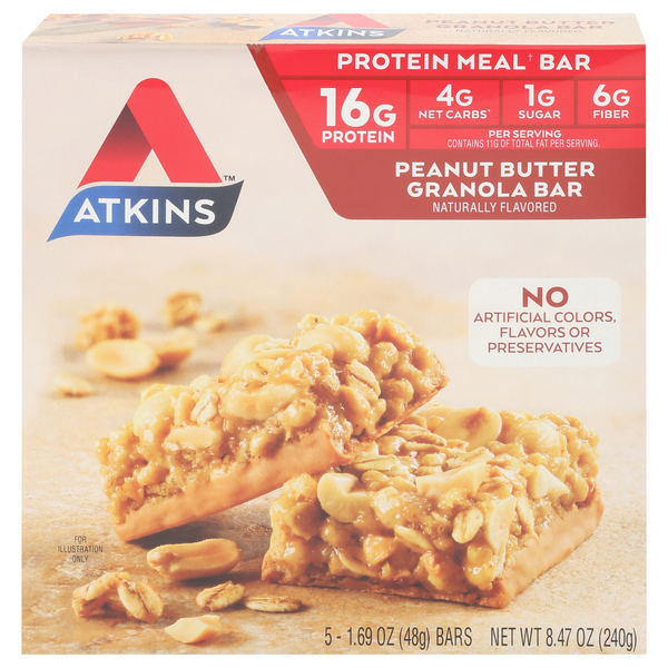 Atkins Protein Meal Bar Peanut Butter Granola Low Carb - 5 ct