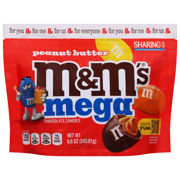 M&M's Peanut Butter Mega Milk Chocolate Candy Sharing Size