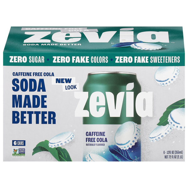 Zevia Caffeine Free Zero Sugar Cola Soda - 6 pk