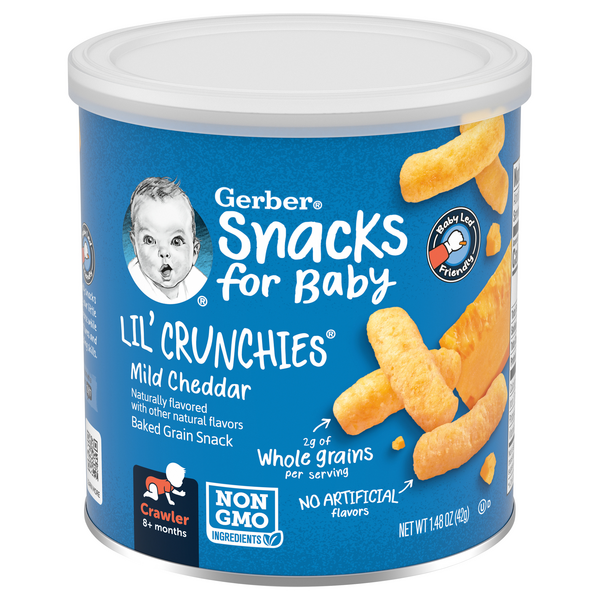 Gerber Lil' Crunchies Mild Cheddar Baked Grain Snack 8+ Months
