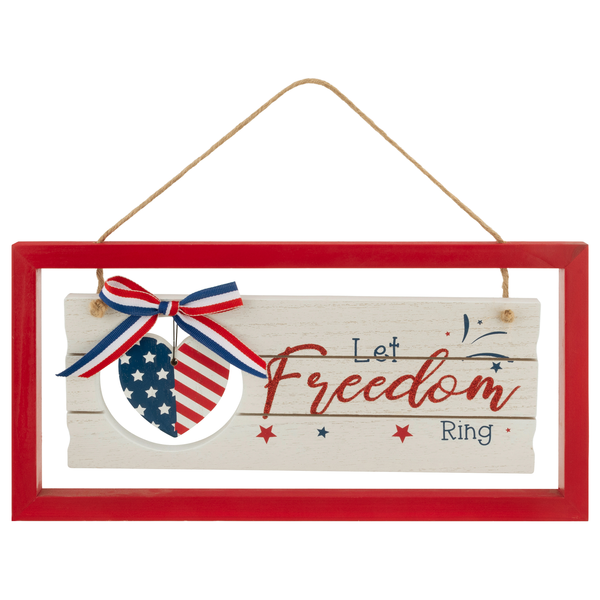 Smart Living Patriotic Wood Decor Let Freedom Ring Sign